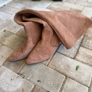 Brown Suede Women's Knee High Boots